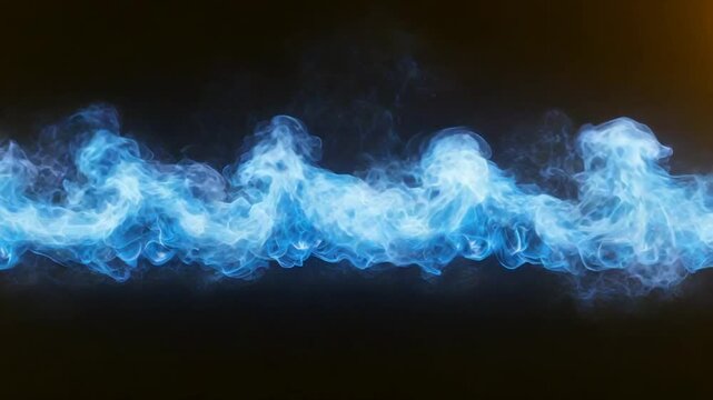 Abstract blue flame or smoke patterns against a black background