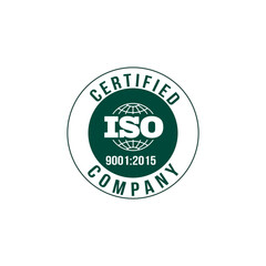 ISO CERTIFIED COMPANY VECTOR SIGN ICON