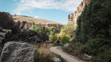 The landscape of Ihlara Valley in the Cappadocia region, Turkey