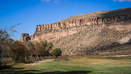 The landscape of Ihlara Valley in the Cappadocia region, Turkey