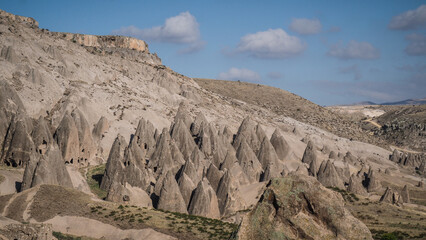 Unique rock formations in the Cappadocia region in Turkey