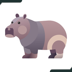 Obraz premium Minimalist Vector Illustration of a Hippopotamus Simple Clean Design for Various Creative Projects