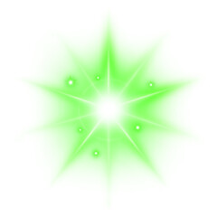 green ten pointed star sparkle light shine
