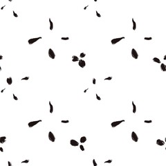 Seamless abstract geometric pattern. Background in black, white. Illustration. Lines, stains, strokes. Design for textile fabrics, wrapping paper, background, wallpaper, cover.