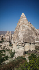 Unique rock formations in the Cappadocia region in Turkey