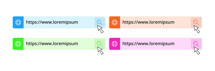 UI search bar with website address set.