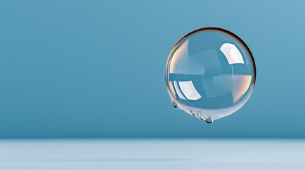 single soap bubble resting on a surface