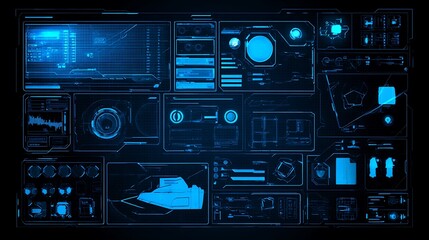 Fototapeta premium Futuristic interface with digital information display
