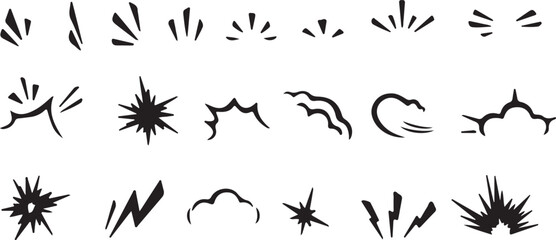 comic, effect, elements, explosion, speed, energy, burst, blast, flash, motion, lines, waves, abstract, illustration, graphic, vector, design, black, white, 