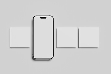 Blank social media instagram post for mockup - 3D Illutration