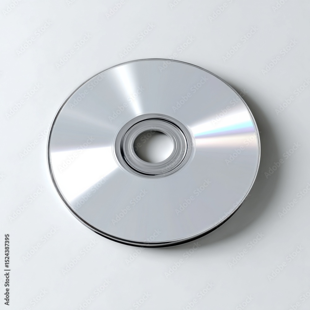 Aufkleber Compact Discs Stacked on White Surface, Symbolizing Data Storage and Archival Solutions for Business and Personal Use : Generative AI