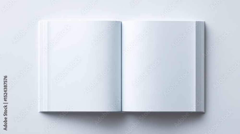 Poster Open Book With Blank Pages on White Background, Ideal for Mockups and Editorial Content About Publishing and Education : Generative AI