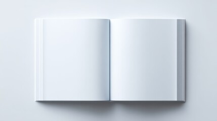 Open Book With Blank Pages on White Background, Ideal for Mockups and Editorial Content About Publishing and Education : Generative AI