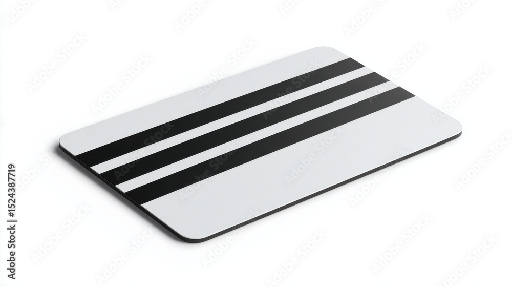 Poster White Card With Black Stripes on Isolated Background, Representing Simplicity and Minimalist Design for Business Branding and Modern Marketing : Generative AI