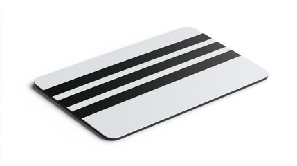 White Card With Black Stripes on Isolated Background, Representing Simplicity and Minimalist Design for Business Branding and Modern Marketing : Generative AI