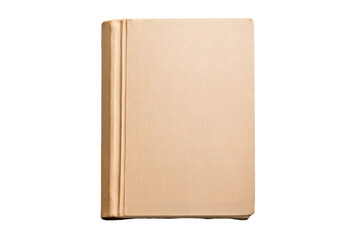 A thick book, unopened with no text on the cover, viewed from isolated on a white background