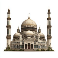 Obraz premium Grand mosque architectural rendering isolated on white background