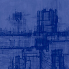 Abstract image for printing - digital painting. The picture is painted by hand on a tablet. © neurostructure