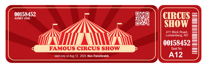 Fully Editable Vector Circus Ticket
