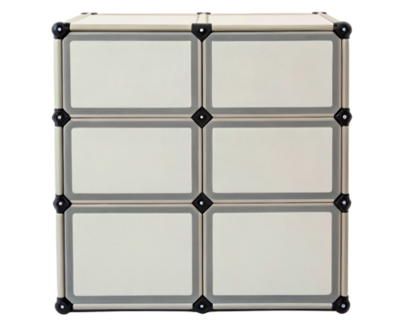 Sturdy storage cube with a modular design for organization on a transparent background
