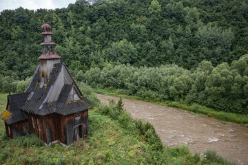 Old Wooden Catholic Chapel in Ilnyk Village, Lviv Oblast