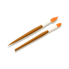 Paint Brushes for Artistic Illustration and Creative Workspace Tools Design and Crafting Inspiration
