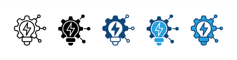Energy Management icon sheet multiple style collection