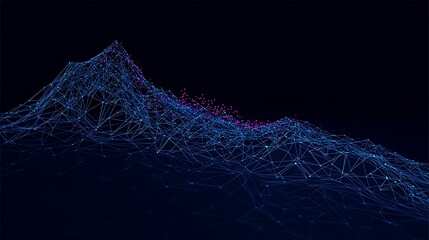 Abstract network landscape with pink accents