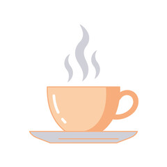 Coffee cup flat icon isolated on white background. Vector illustration.