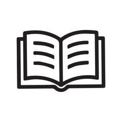 Open Book Icon Symbolizing Knowledge Learning and Literary Adventure