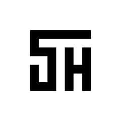 Letter SH square monogram logo