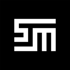 Obraz premium Letter SM square monogram logo