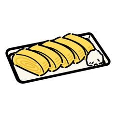 手書き_だし巻き卵_ベクター素材_04