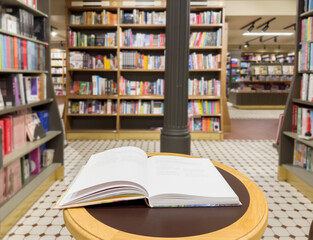 Fototapeta premium bookstore, buying a book in a store 