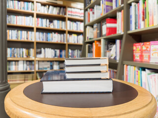 bookstore, buying a book in a store	
