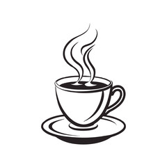 Obraz premium Silhouette coffee and teacup design for branding