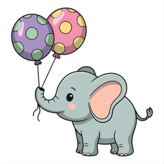 cute brown elephant vector set