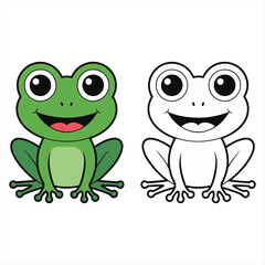 set of frog collection vector