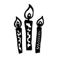 Abstract candle with crayon style
