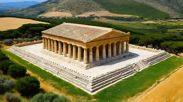 The Temple or Great Temple of Segesta, in the municipal territory of Calatafimi Segesta, province of Trapani, Sicily, Italy