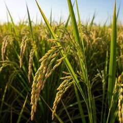 Naklejka premium rice plantation