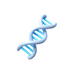 Genetic DNA Strand 3D Icon &ndash; Glossy Minimal Emoji Style, Isolated PNG object