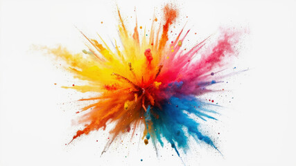Bright colors burst in a vivid display, showcasing the energy and vibrancy of artistic expression. This dynamic moment captures the spirit of creativity and joy