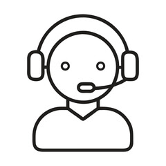 Customer service representative icon outline style minimal design support agent