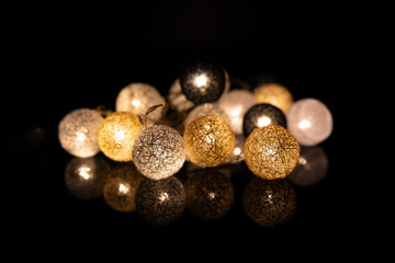 golden christmas balls