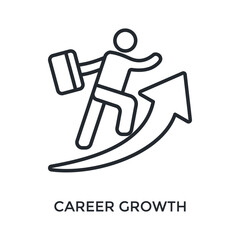 Career Growth Icon Outline Style. Vector Illustration For Graphic Design