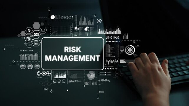 Risk Management Concept with Data Visualization and Analytics for Business Strategy and Decision Making. Asymptotic smart data analytic. - Powered by Adobe