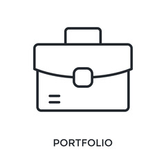 Portfolio Icon Outline Style. Vector Illustration For Graphic Design