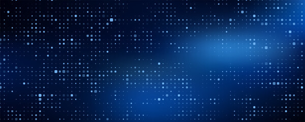 Abstract digital blue square particles background for business, finance, research, tech and science