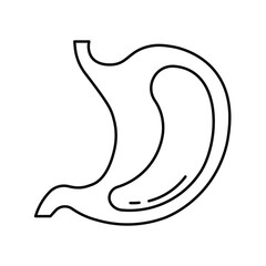 Stomach Human body line editable icons set, illustration in modern thin line style of human anatomy icons. Organs, body parts, skeleton parts, Pictogram and infographics for mobile. Isolated on White